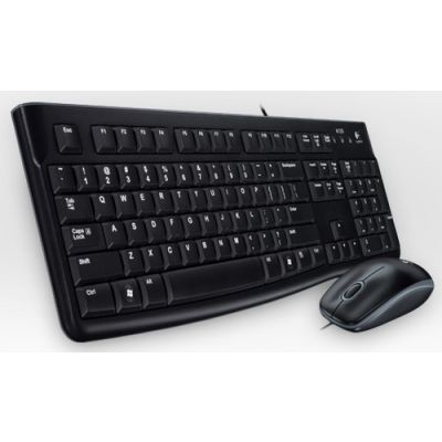 Logitech Desktop MK120 Tastatur Maus enthalten USB AZERTY Französisch Schwarz