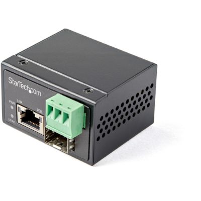 StarTech.com PoE + Industrial Media Converter 30W - Medienkonverter LWL Kupfer - Singlemode-/Multimode Glasfaser auf Kupfer Gigabit Ethernet - Mini/Kompaktgröße - IP-30/ -40°C bis 75°C
