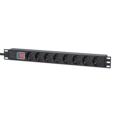 Intellinet 715126 Stromverteilereinheit (PDU) 8 AC-Ausgänge 1U Aluminium