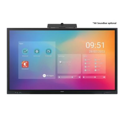 Sharp PN-LC862 Digital Signage Flachbildschirm 2,18 m (86") LCD WLAN 450 cd/m² 4K Ultra HD Schwarz Touchscreen Eingebauter Prozessor Android 11 16/7