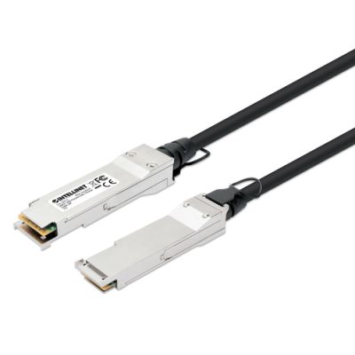 Intellinet 508513 Glasfaserkabel 2 m QSFP+ Schwarz, Silber