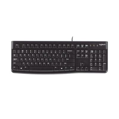 Logitech K120 Corded Keyboard Tastatur USB AZERTY Französisch Schwarz