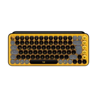 Logitech POP Keys Wireless Mechanical Keyboard With Emoji Keys Tastatur Bluetooth QWERTZ Deutsch Schwarz, Grau, Gelb