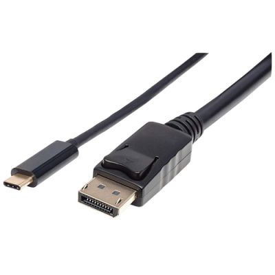 Manhattan USB-C auf DisplayPort-Adapterkabel, Konvertiert das Alternate-Mode-Signal in ein DisplayPort 4K-Ausgangssignal, 2 m, schwarz