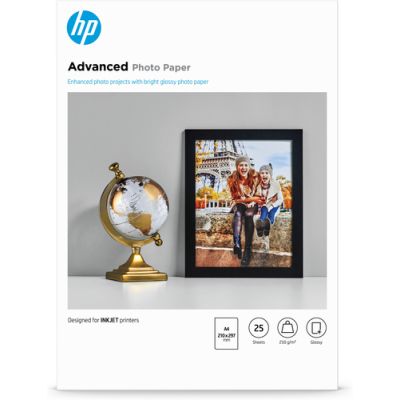 HP Advanced Fotopapier, glänzend, 250 g/m2, A4 (210 x 297 mm), 25 Blatt