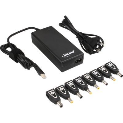 InLine Universal NT f. Notebooks, 90W, USB, 100-240V, schwarz m. 8 Wechselst.