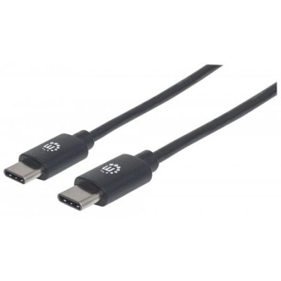 Manhattan USB 2.0 Typ C-Kabel, Typ C-Stecker auf Typ C-Stecker, 480 Mbit/s, 0,5 m, schwarz