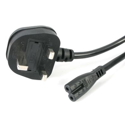 StarTech.com 1 m GB Laptop Ladekabel, BS 1363 Stecker auf C7, 2,5A 250V, 18AWG, Schwarz, Laptop Ersatzkabel, Drucker Stromkabel, UK Laptop Stromkabel/Netztkabel - UL gelistet