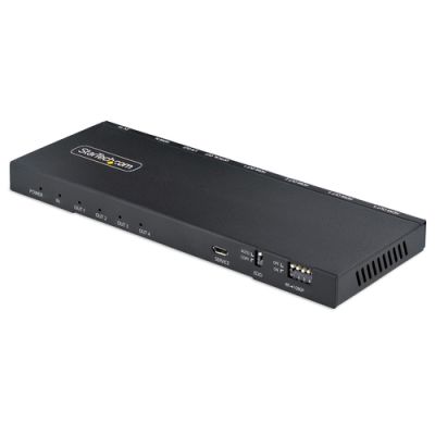 StarTech.com 4-Port 4K HDMI Splitter 1x4, 4K 60Hz HDMI 2.0 Video, 4k HDMI Verteiler mit integriertem Skalierer, 1 In 4 Out HDMI, 3.5mm/Optical Audio Port