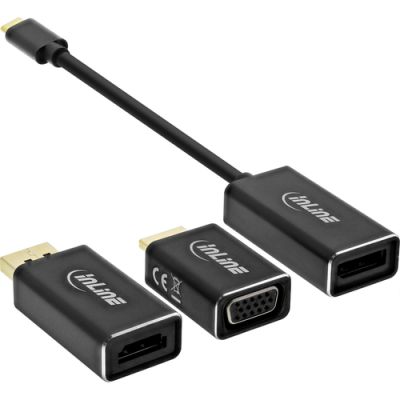 InLine USB Display Konverter Set 6-in-1, 4K/60Hz schwarz