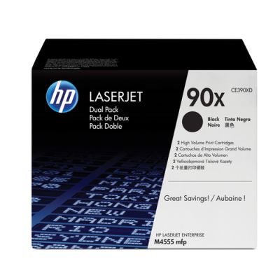 HP 90X 2er-Pack Schwarz Original LaserJet Tonerkartuschen mit hoher Reichweite