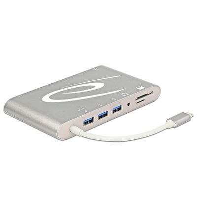 DeLOCK 87298 laptop-dockingstation & portreplikator USB 3.2 Gen 1 (3.1 Gen 1) Type-C Silber