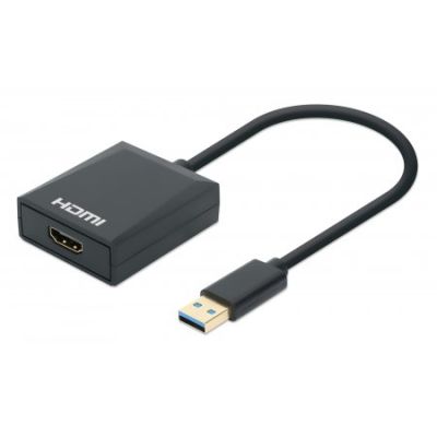 Manhattan 153690 laptop-dockingstation & portreplikator Kabelgebunden USB 3.2 Gen 1 (3.1 Gen 1) Type-A Schwarz