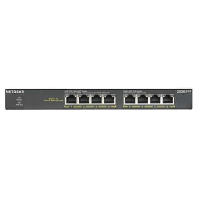 NETGEAR GS308PP Unmanaged Gigabit Ethernet (10/100/1000) Power over Ethernet (PoE) Schwarz