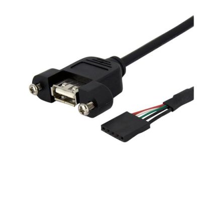 StarTech.com 30cm USB 2.0 Blendenmontage Kabel - USA A auf Mainboard Pfostenstecker Buchse - Bu/Bu