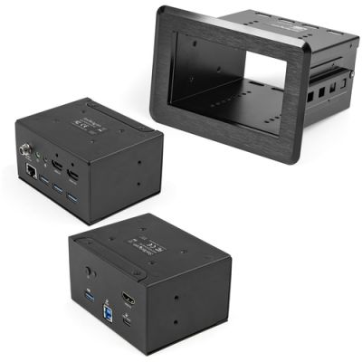 StarTech.com Dockingstation für Konferenzräume - Universelles Laptop Dock - 4K HDMI, 60W PD, USB Hub, GbE, Audio In-Table Connectivity Box für Huddle/Boardroom Collaboration Space