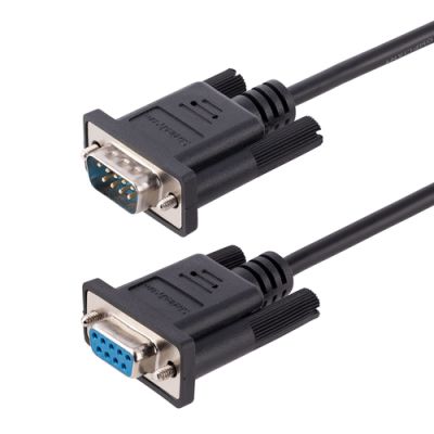 StarTech.com 3 m Nullmodemkabel RS232, Crossover Kabel, Sub DB9 Serielles COM Port Kabel, Serielle Schnittstelle Kabelverlängerung, DTE Geräte Kompatibel, Schwarz, F/M
