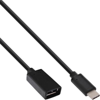 InLine USB 3.2 Gen.1x2 Adapterkabel, USB-C Stecker an A Buchse, 0,15m