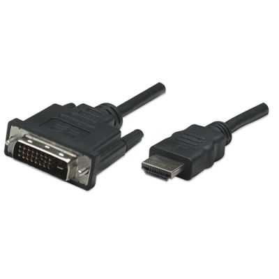 Manhattan HDMI auf DVI-Kabel, HDMI-Stecker auf DVI-D 24+1 Stecker, Dual Link, 1 m, schwarz
