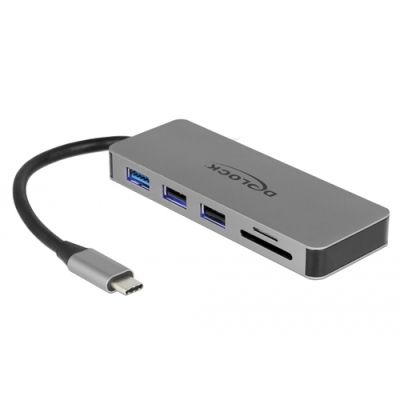 DeLOCK 87743 laptop-dockingstation & portreplikator USB 3.2 Gen 1 (3.1 Gen 1) Type-C Grau