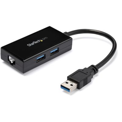 StarTech.com USB 3.0 auf Gigabit Netzwerk Adapter mit 2 Port USB Hub
