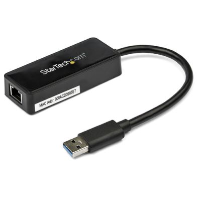 StarTech.com USB 3.0 Gigabit Ethernet Lan Adapter mit USB Port - Schwarz