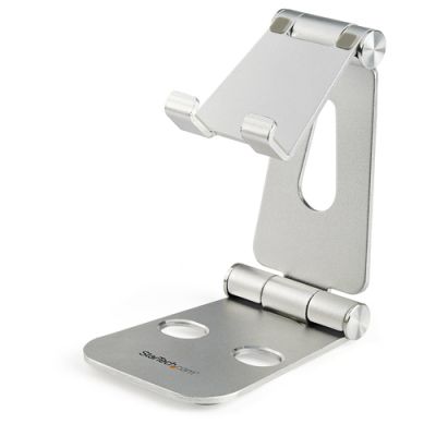 StarTech.com Handy und Tablet Ständer - Faltbarer Universalhalter für Smartphones und Tablets(4 bis 13 Zoll), Verstellbar, ergonomisch mit mehreren Winkeln für den Schreibtisch, tragbar