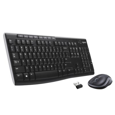 Logitech Wireless Combo MK270 Tastatur Maus enthalten USB QWERTZ Schweiz Schwarz
