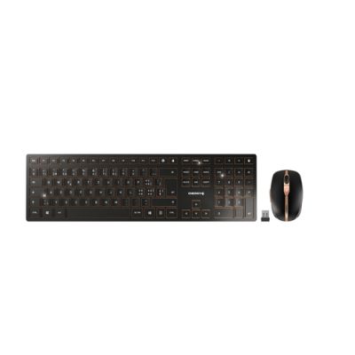 CHERRY DW 9100 SLIM Tastatur Maus enthalten RF Wireless + Bluetooth QWERTZ Schweiz Schwarz
