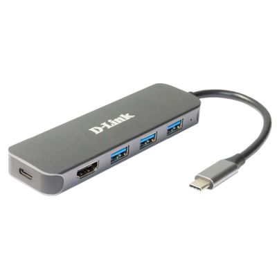 D-Link DUB-2333 laptop-dockingstation & portreplikator Kabelgebunden USB Typ-C Grau