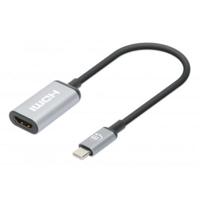 Manhattan 153706 Videokabel-Adapter 0,15 m USB Typ-C HDMI Schwarz, Silber
