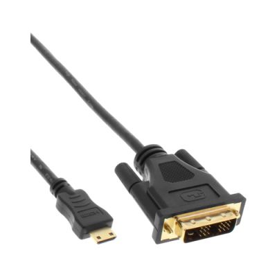InLine Mini-HDMI zu DVI Kabel, HDMI Stecker C zu DVI 18+1, 0,5m