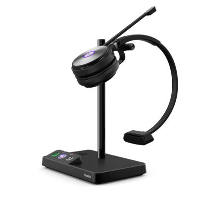 Yealink WH62 Mono UC Kopfhörer Kabellos Kopfband Büro/Callcenter Mikro-USB Ladestation Schwarz