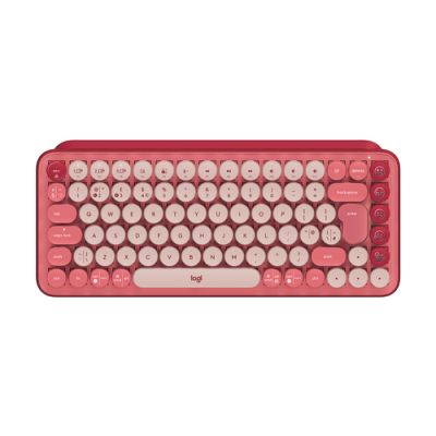 Logitech Pop Keys Tastatur RF Wireless + Bluetooth QWERTY UK Englisch Burgund, Pink, Rose