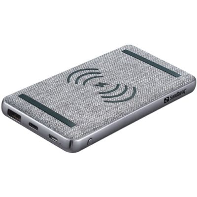 Sandberg 420-61 Powerbank Lithium Polymer (LiPo) 10000 mAh Kabelloses Aufladen Schwarz, Grau