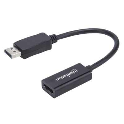 Manhattan Passiver DisplayPort auf HDMI-Kabeladapter, DisplayPort-Stecker auf HDMI-Buchse, 1080p@60Hz, schwarz
