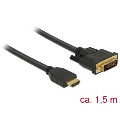 DeLOCK 85653 Videokabel-Adapter 1,5 m HDMI Typ A (Standard) DVI Schwarz