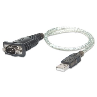 Manhattan USB auf Seriell-Konverter, Zum Anschluss eines seriellen Geräts an einen USB-Port, Prolific PL-2303RA-Chipsatz, 0,45 m, Blister-Verpackung