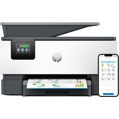 HP OfficeJet Pro 9120b All-in-One-Drucker, Farbe, Drucker für Home und Home Office, Drucken, Kopieren, Scannen, Faxen, Wireless; Beidseitiger Druck; Beidseitiges Scannen; Scannen an E-Mail; Scannen an PDF-Datei; Faxen; USB-Flash-Laufwerkanschluss (vorne);