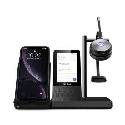 Yealink WH66 Mono Teams Persönliches Audio-Konferenzsystem Kabellos Kopfband Büro/Callcenter USB Typ-A Bluetooth Ladestation Schwarz