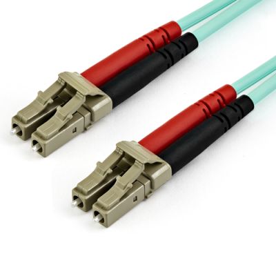 StarTech.com 15 m OM3 LWL Patchkabel - Zipcord Multimode-Glasfaserkabel LC/UPC auf LC/UPC - Vollduplex 50/125µm SFP/Optisches Kabel - 100G Optical Lichtleiterkabel - LSZH Lichtwellenleiter - LOMMF/VCSEL, <0.3dB IL