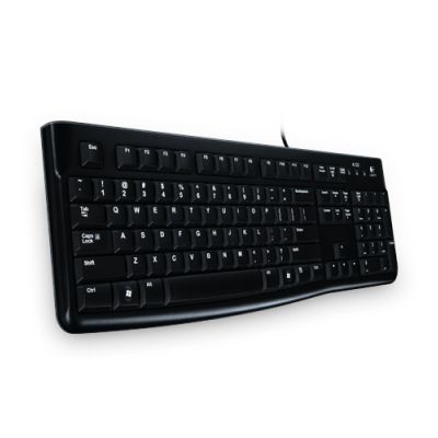 Logitech K120 Corded Keyboard Tastatur USB Griechisch Schwarz