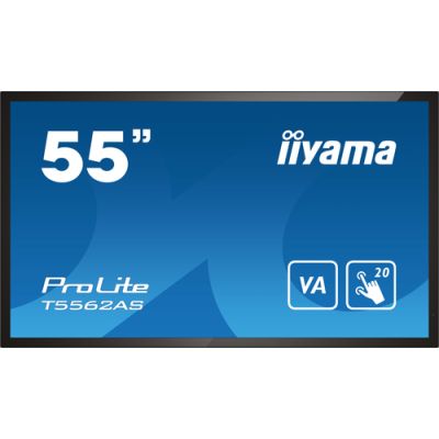 iiyama T5562AS-B1 Signage-Display Interaktiver Flachbildschirm 138,7 cm (54.6") VA 500 cd/m² 4K Ultra HD Schwarz Touchscreen Eingebauter Prozessor Android 8.0 24/7