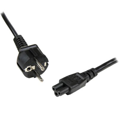 StarTech.com 1 m Laptop Ladekabel, EU Schuko auf C5, 2,5A 250V, 18AWG, Notebook / Laptop Ersatzstromkabel, Laptop Netzteil Stromkabel, Kleeblatt/Mickey Mouse Netzkabel