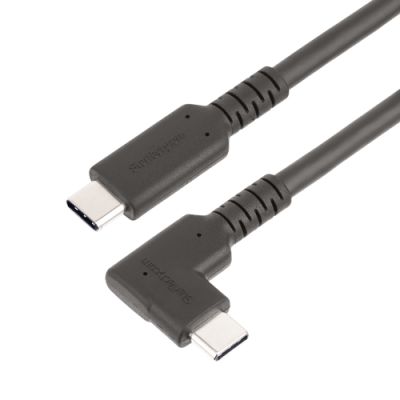 StarTech.com 50 cm USB-C Kabel Gewinkelt, USB 3.2 Gen 2 (10 Gbit/s), USB C auf USB C Datenkabel/Monitor/Docking Station Kabel, 4K DP Alt Mode, Ladekabel 100W Power Delivery, 90 Grad Winkelstecker, Display Kabel