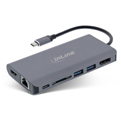 InLine 7-in-1 USB-C Dockingstation, HDMI, DisplayPort, USB 3.2, SD, MST, PD