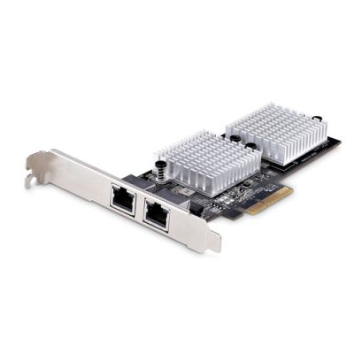 StarTech.com 2-Port 10Gbe Netzwerkkarte, PCIe Ethernet 10 Gigabit Karte für PCs/Server, PCI Express Netzwerkkarte/10gb LAN Karte, Sechs Geschwindigkeits NIC, 10GBASE-T und NBASE-T
