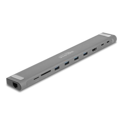 DeLOCK 87895 laptop-dockingstation & portreplikator Kabelgebunden USB 3.2 Gen 1 (3.1 Gen 1) Type-C Schwarz, Grau