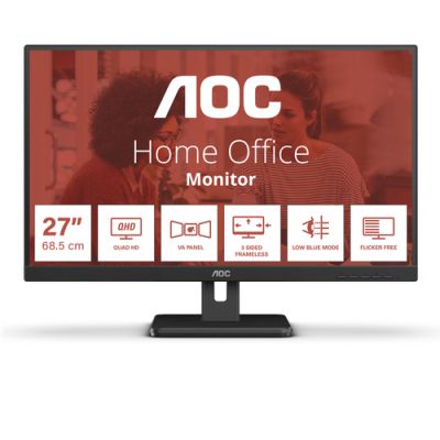 AOC E3 Q27E3UAM Computerbildschirm 68,6 cm (27") 2560 x 1440 Pixel Quad HD Schwarz
