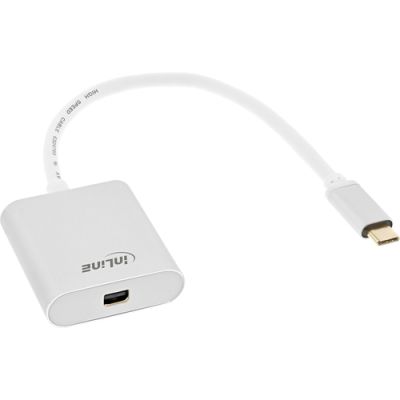 InLine USB Display Konverter, USB-C ST zu Mini DisplayPort 4K/60Hz, silber